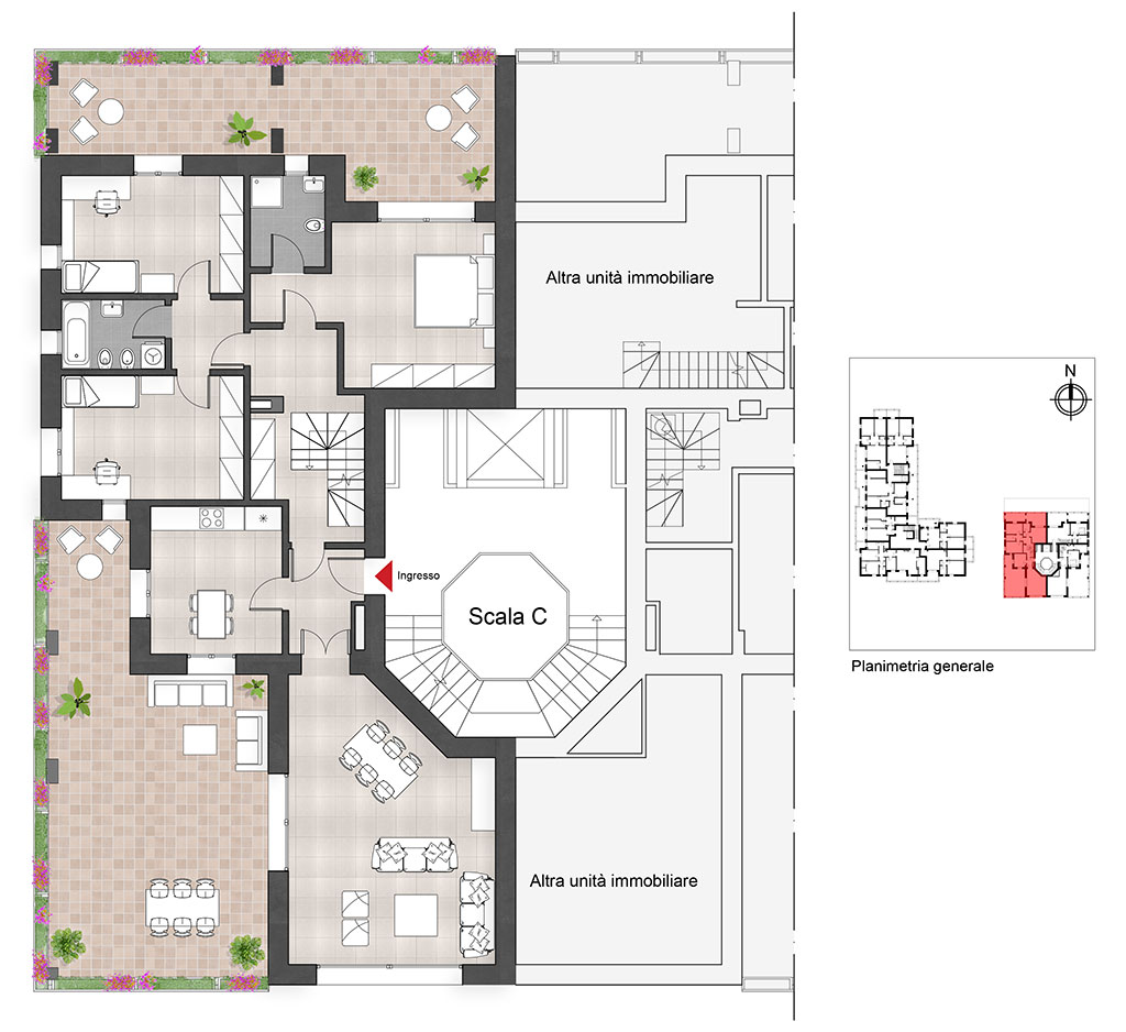 Appartamento W5 - Piano Secondo+Sottotetto - Scala C