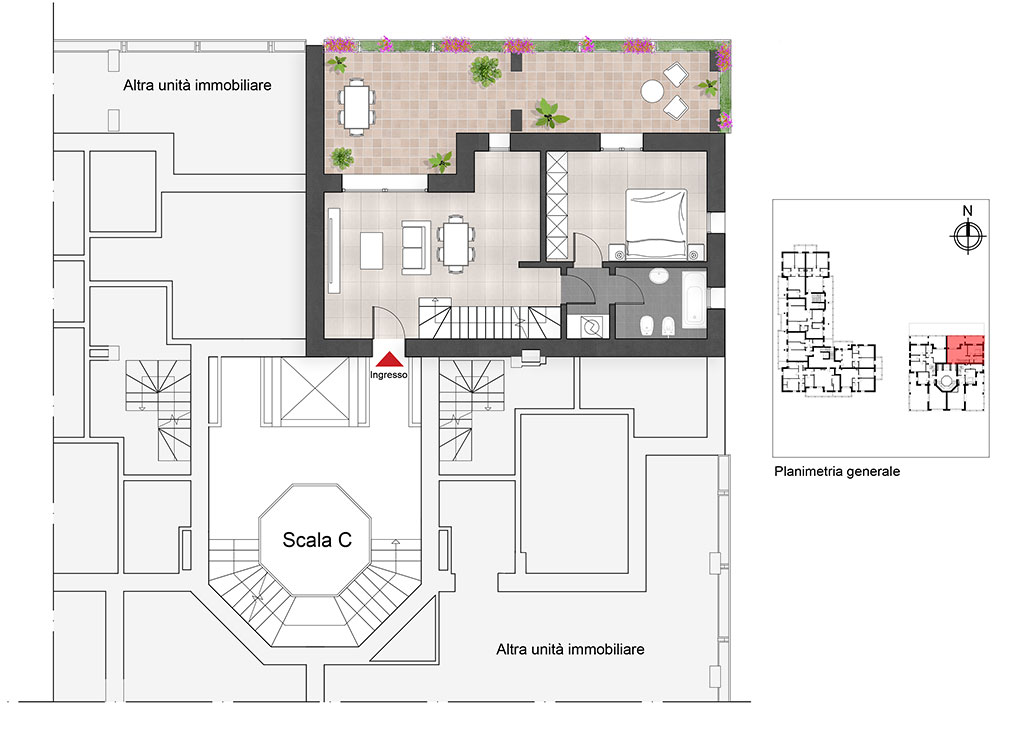 Appartamento W7 - Piano Secondo+Sottotetto - Scala C